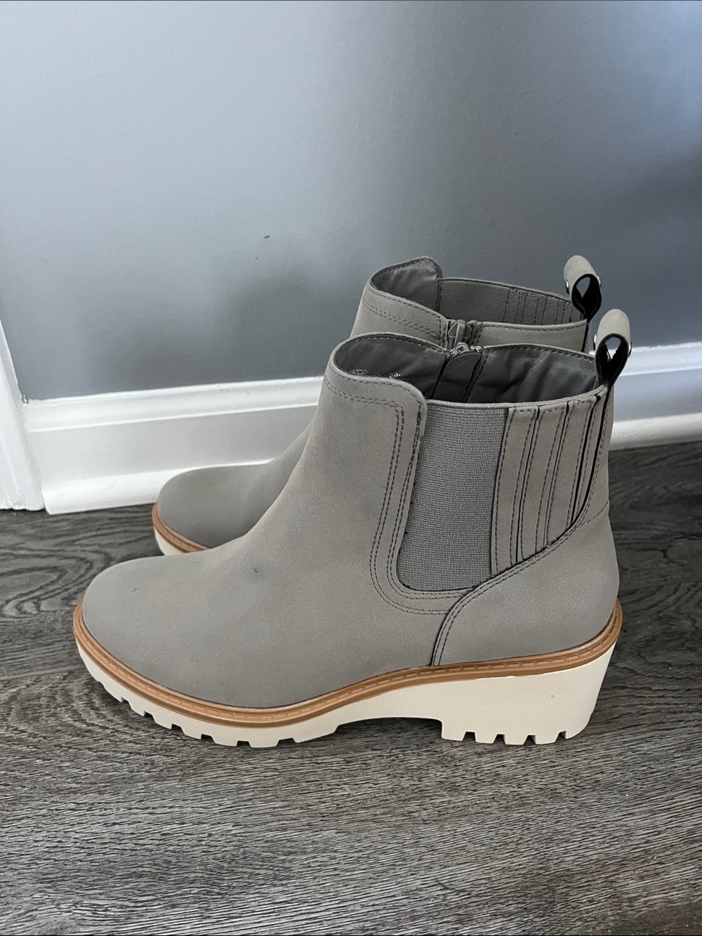 Maurices Grey Chelsea Platform Ankle Boots